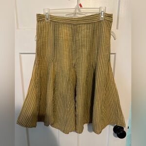 Free People A-Line Striped Skirt in Tan and Gray